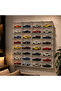 1:43 Model Car Display Shelf with Plexiglass Cover 32 Compartments Wall Mounted Decorative Display Case