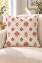 Powder Burgundy Ethnic Floral Patterned 4 Pillow Covers 1 Runner 5 Piece Set - 8