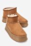 Women's Fur-Lined High-Sole Mini Boots - 6