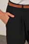 Women's Belted Fabric Trousers 30136 - Black - 5