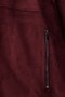Men's relaxed fit stand collar zip-up lined faux suede knit jacket with sleeve pockets - burgundy - 6