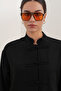 Women's Oversize Shirt Pants Linen Two-Piece Set 30126 - Black - 5