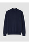 Ozmarka New Season Navy Blue Half Turtleneck Men's Knitwear Sweater - 4
