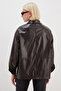 Buttoned Double Pocket Faux Leather Jacket - 8