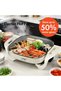 LACHY Electric Cooking Hot Pot 5.0L 1200W Large Capacity Multi-Purpose Non-Stick Pan with Portable Handles, Fast Heating Performance and Convenient Design for Hotpot Meals, Soup, Noodles, Seafood, Veg - 2