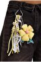 Special Design Charm Keychain with Yellow Flower Detail and Multiple Objects - 3
