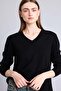 Ultra Soft Relax Fit V-Neck Black Sweater C4024Ax26Wn - 3