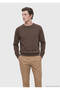 Khaki Crew Neck Plain Sweatshirt