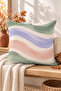 Powder Blue Rose Hydrangea Patterned 4 Pillow Covers 1 Runner 5 Piece Set - 8
