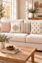 Salmon Mint Ethnic Floral Patterned 4 Throw Pillow Covers 1 Runner 5 Piece Set - 3