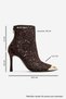 Cliff Brown Lace Detailed Gold Toe Women's Heeled Boots - 5