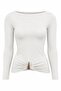 Women's Stylish Buckle Detailed Boat Neck Blouse