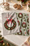 Wreaths and Holly Check Garland Kokina and Green Checkered Christmas Patterned 2-Piece Kitchen Towel Set 35X55 - 4