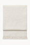 Women's Cream Oversized Soft Textured Tasseled Winter Shawl Scarf – Wide Shoulder Shawl - 2