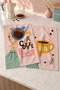 Coffee First Darling Coffee Enthusiast Girl Pink Retro Kitchen Patterned 2-Piece Kitchen Towel Set 35X55 - 4