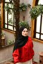 Talia Arc Pattern Jacquard Shawl - Black - 2