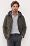 Men's Relax Fit Classic Cut Adjustable Hooded Zippered Color Block Pocketed Khaki Puffer Jacket - 6