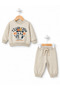 Baby Boy 2-Threaded Ribbed Sweatshirt Pants 2-Piece Set