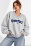 Women's V-Neck Comfort Printed Oversize Sweatshirt - 2