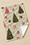 Merry Pink Pines Pink Green Christmas Trees Cream Patterned Modern Stylish 2-Piece Kitchen Towel Set 35X55 - 6
