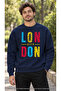 Men's Colorful London Printed Crew Neck Casual Regular Fit Sweatshirt