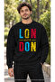 Men's Colorful London Printed Crew Neck Casual Regular Fit Sweatshirt