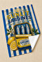 Sunlit Sardines Sardine Lemon and Yellow Blue Striped Mediterranean Kitchen 2-Piece Kitchen Towel Set 35X55 - 5