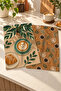 Croissant Garden Croissant Coffee and Floral Patterned Botanical Modern 2-Piece Kitchen Towel Set 35X55