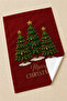 Tartan Tree Trio Triple Christmas Tree Red Green Plaid Patterned 2-Piece Kitchen Towel Set 35X55 - 5