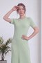 Women's Midi Length Half Sleeve Ribbed Knitted Dress Green, Gray, Black - 4