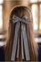 Girl's Double Bowknot Gingham Automatic Buckle Black - 2