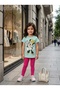 Children's Set Character Printed Crew Neck Short Sleeve T-Shirt Leggings 2-Piece Set 2-6 Years Old Cotton Mouse - 6