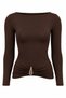 Women's Stylish Buckle Detailed Boat Neck Blouse
