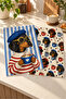 Bonjour Dachshund Bereli Sausage Dog and Coffee Patterned French Retro 2-Piece Kitchen Towel Set 35X55 - 4
