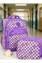 Primary and Secondary School Backpack Set of 2 with Lunch Bag, Girl's School Bag with Teddy Bear Figure - 2