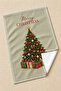 Merry Pink Pines Pink Green Christmas Trees Cream Patterned Modern Stylish 2-Piece Kitchen Towel Set 35X55 - 5