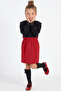 Girl's Luisa Black Lace Blouse Red Skirt Bottom Top Set October 29 Show Outfit - 5