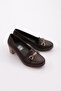 105 Women's Thick Heeled Loafer Shoes - 2