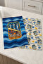 Blue Sardine Tide Blue Sardine and Wave Patterned Sea-Themed Modern 2-Piece Kitchen Towel Set 35X55 - 4