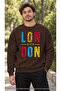 Men's Colorful London Printed Crew Neck Casual Regular Fit Sweatshirt