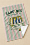 Pastel Sardine Picnic Pastel Pink Blue Sardine and Lemon Patterned Kitchen Towel Set of 2 35X55 - 5