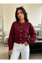Trendy Heart Buttoned Women's Knitwear Cardigan - 3