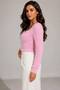 Women's V-Neck Long Furry Bearded Knitwear Crop Sweater - 5