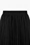 Women's Elastic Waist Lined Long Pleated Chiffon Skirt - Black - 5