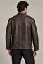Brown Men's Vintage Vintage Genuine Leather Coat - 4
