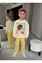 Boy's Dog Printed 100% Cotton Yellow Striped Suit