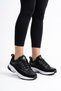 Semas Parted Glitter Detailed Women's Sports Shoes Black Suede