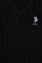 Boy's Black Basic V-Neck Sweater - 3