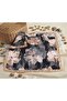 Black Beige Artistic Brush Pattern - Twill Silk Texture - Multi-Purpose Square Bandana Scarf 50X50 - 3