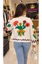Women's Floral Embroidered Buttoned Cotton Gabardine Jacket - 3